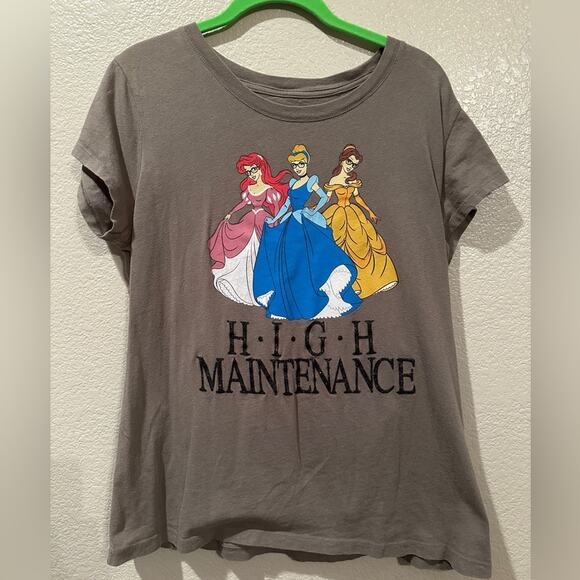 Disney Princess High Maintenance Nerd sparkle tee sz 2XL - Picture 1 of 5